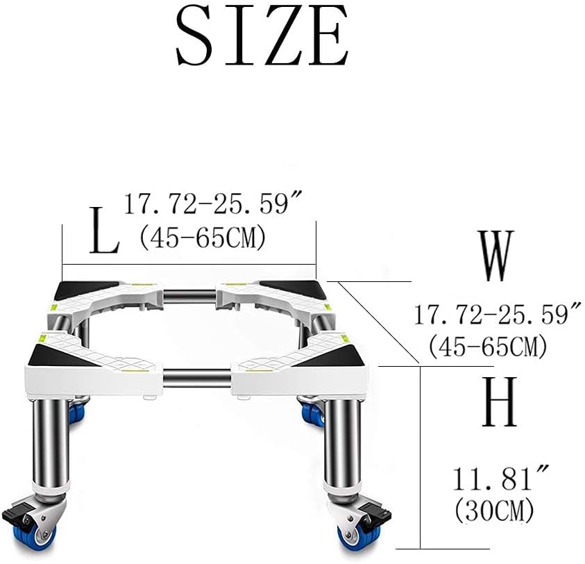 Adjustable Washing Machine Base Universal Base Fridge Stand Anti-Rust Adjustable Washing Machine Base Length/Width 40-68cm Fridge zer Stand Stand Base for Ice Maker, Large