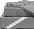 DreamFit DreamComfort 100% Natural Long Staple Cotton Sheet Set with Elastic Corner Bands with Extra Deep Pockets up to 20 Inches Luxury Bedding Crafted in USA Full Sheet Set Gray