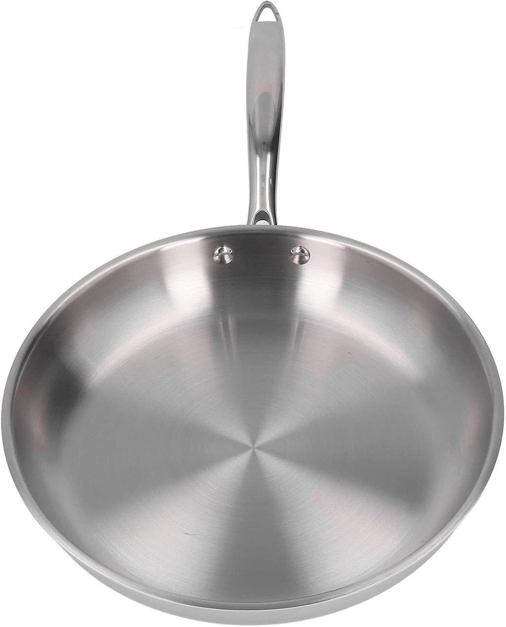 Stainless Steel Frying Pan - 3 Layers Stainless Steel Skillet for Omelette Cooking Professional Grade Pans for Cooking (Silver-28cm