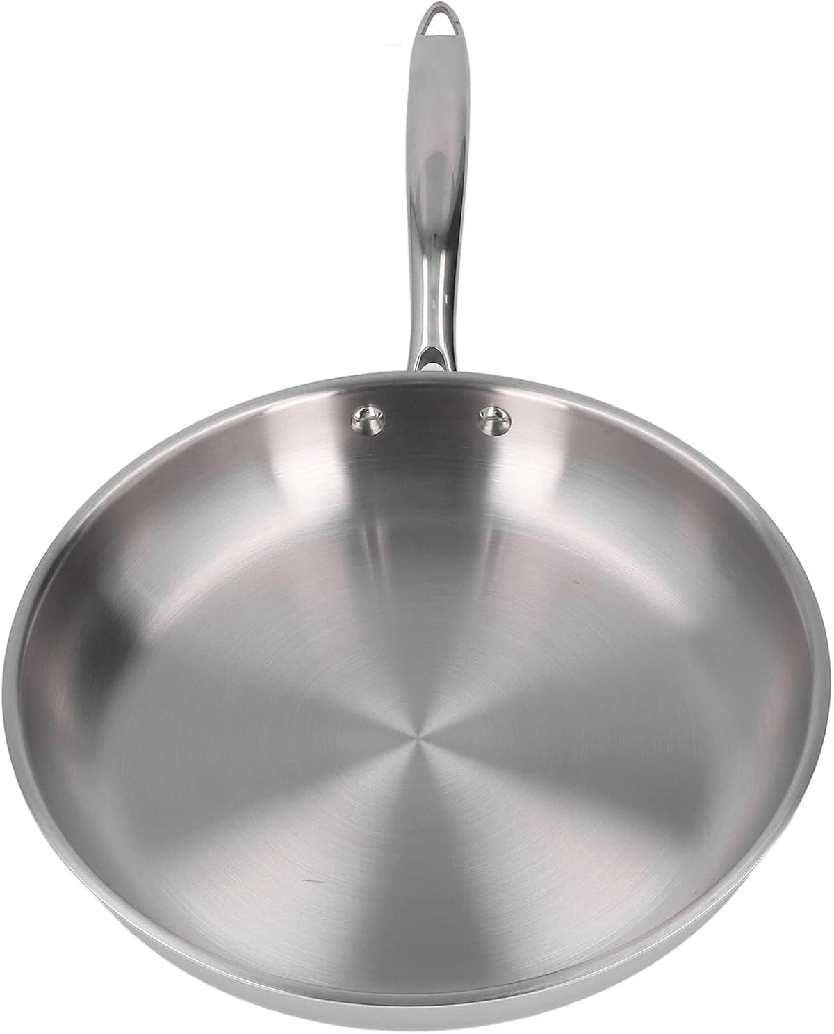 Stainless Steel Frying Pan - 3 Layers Stainless Steel Skillet for Omelette Cooking Professional Grade Pans for Cooking (Silver-28cm