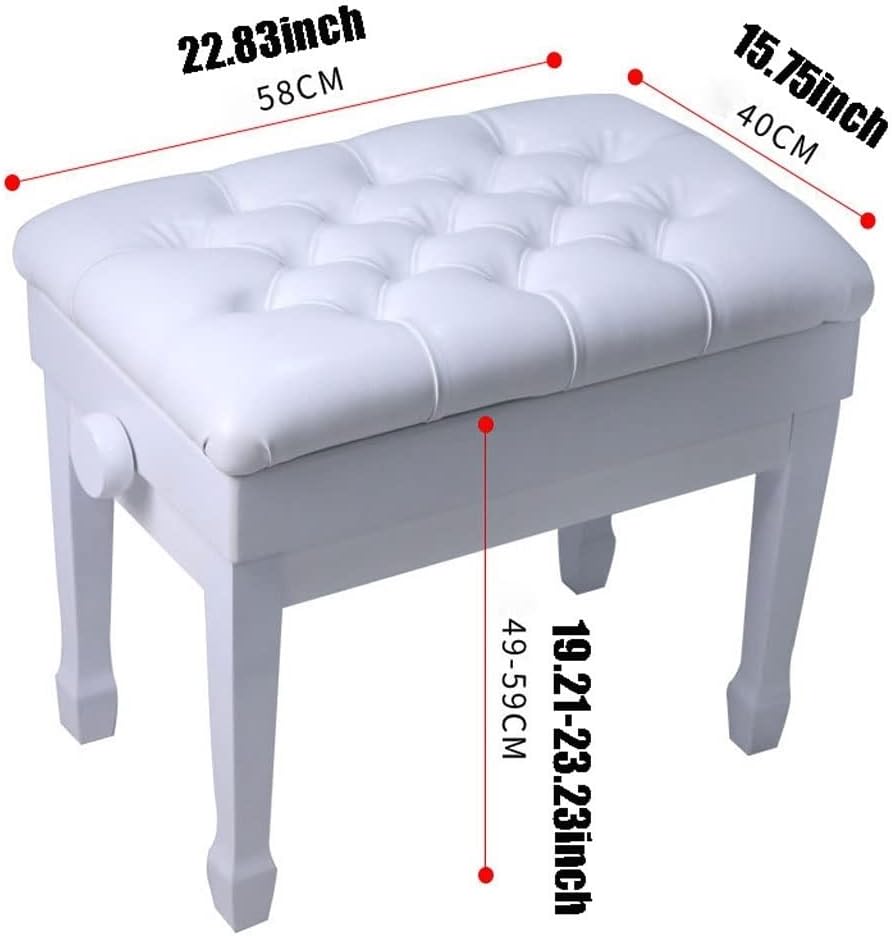 Wooden Piano Bench,Adjustable Height Keyboard Bench,Padded Piano Bench, Vanity Stool,Black