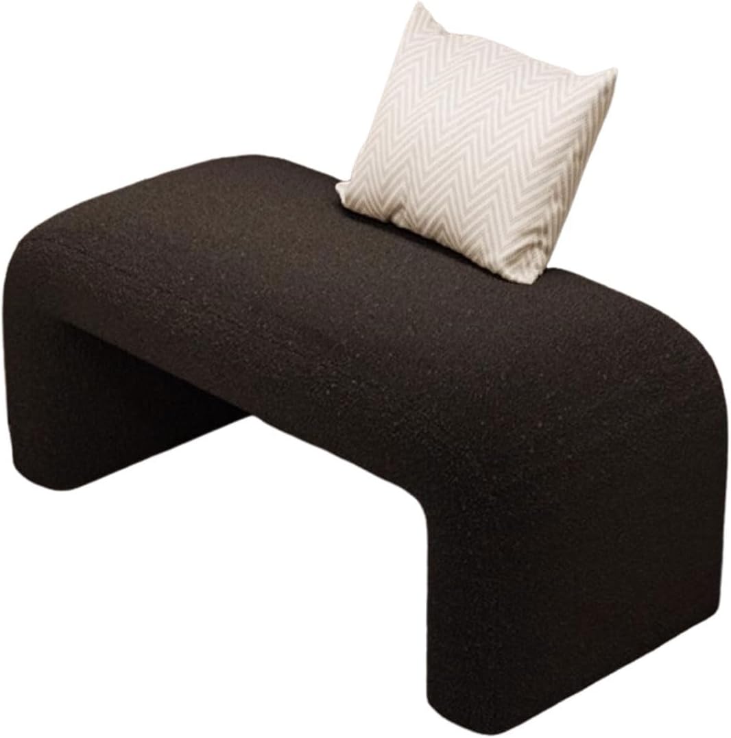 Modern Ottoman Bench Set, Padded U-Shaped Entry Bench Vanity Stool for Entry, Hallway, Living Room, Bedroom, Walk-in Closet(Black,60cm/23.62in)