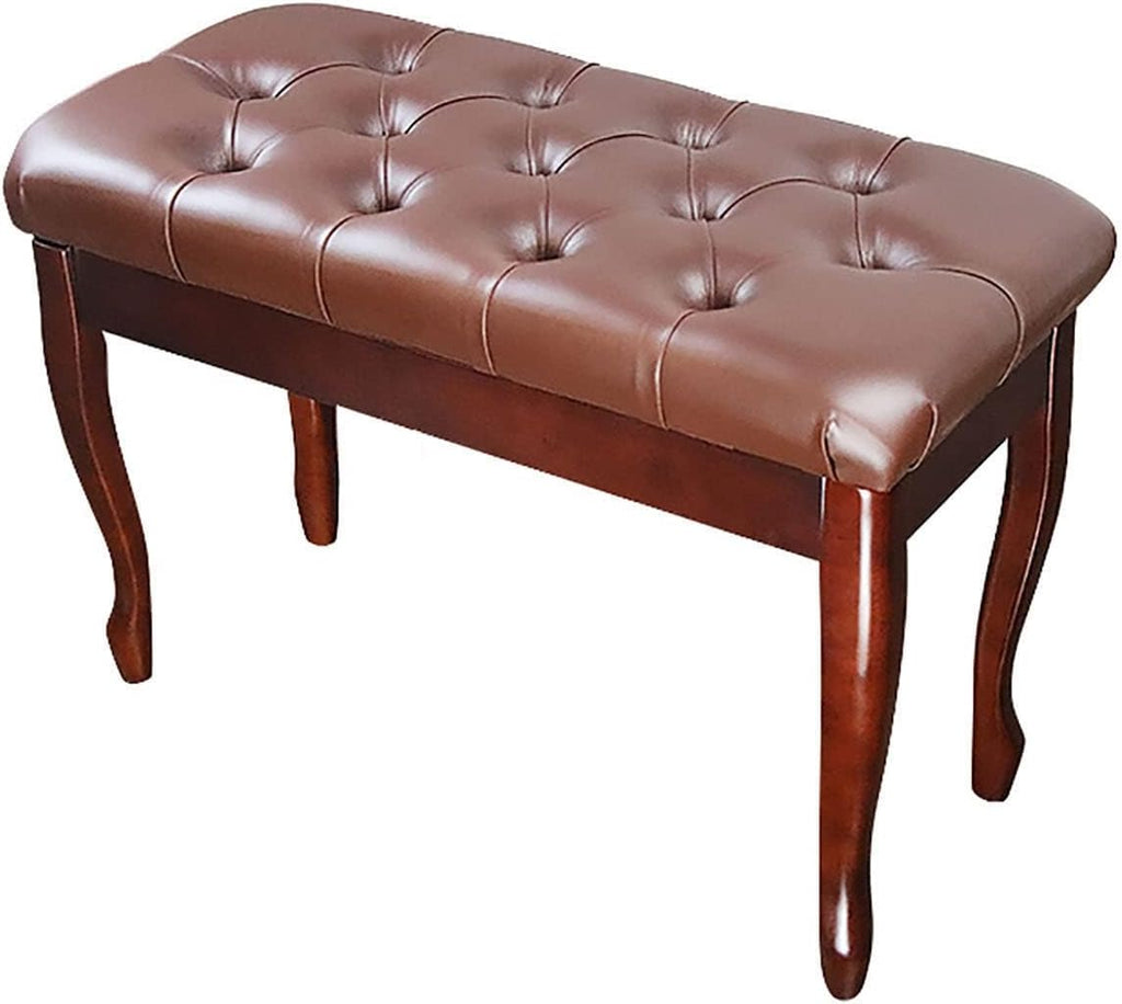 Vanity Bench,Faux Leather Piano Stool Wooden Piano Bench Comfortable StoolPadded Cushion Filling with High Resilience Sponge and Storage Compartment76 X 35 X 49CmBlack，Brown