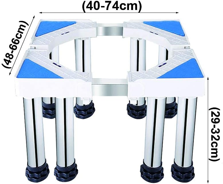 Adjustable Washing Machine Base Multi-Functional Stand with 8/12 Legs Universal Washing Machine Base Bracket Large Appliance Telescopic Platform Width 48-66cm Height 29-32cm S