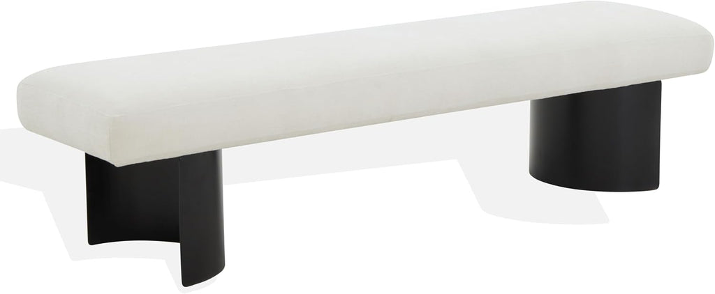 SAFAVIEH Couture Collection Raelee Modern Contemporary White/Black Metal Legs Bench