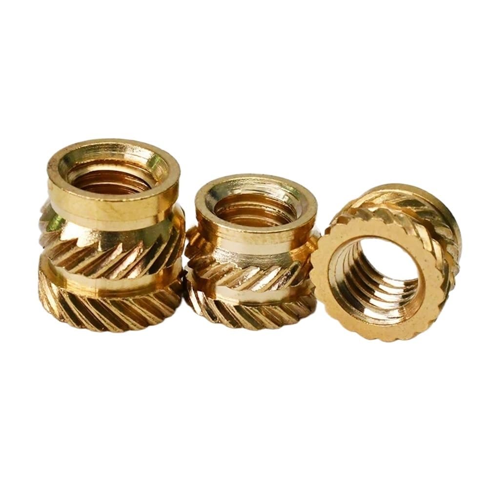 500pcs Brass Heat Insert Nut for 3D Printer Double Twilled Hot Melt Injection Threaded Inserts Nuts M1.6M2M2.5M3M4M5M6M8M10(10MM*M6X9MM)