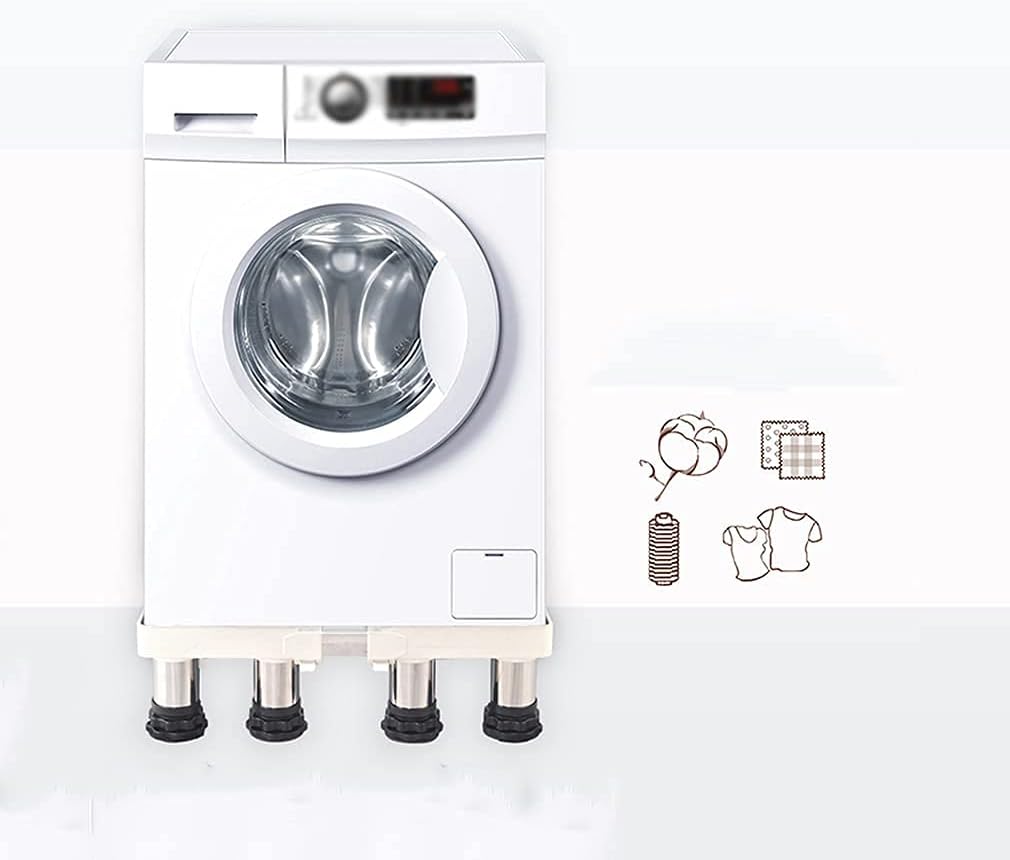 Washing Machine Stand Universal Anti-Rust Refrigerator Dryer Base Holder Bracket Adjustable Length/Width 42-68cm Heightened Stainless Steel Air Conditioner Pedestal (12legs