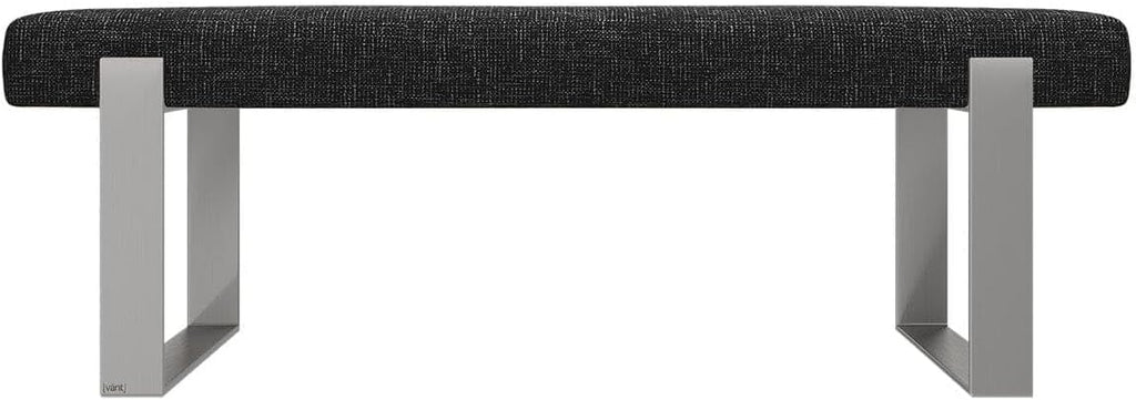 VANT Upholstered Bed Bench - Weave Prestige - Brushed Nickel - Contemporary Modern, Bedroom Bench Seat, Hallway, or Entryway