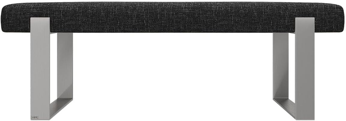 VANT Upholstered Bed Bench - Weave Prestige - Brushed Nickel - Contemporary Modern, Bedroom Bench Seat, Hallway, or Entryway