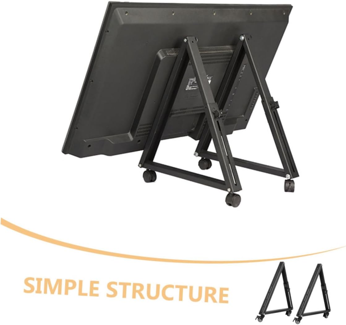 ERINGOGO Universal Mobile Tv Stand Base Tv Holder Wheels No Drill Installation Stable Support Home Office Use