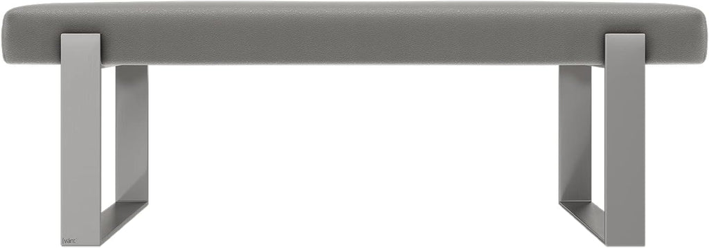 VANT Upholstered Bed Bench - Zigrino Mineral - Brushed Nickel - Contemporary Modern, Bedroom Bench Seat, Hallway, or Entryway