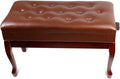 Modern Simple Piano Bench, Vanity Stool with Storage Compartment for Music Books,Padded Keyboard Bench,Brown
