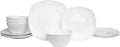 Everyday White by Fitz and Floyd Nevaeh Soft Square 12 Piece Dinnerware Set, Service for 4