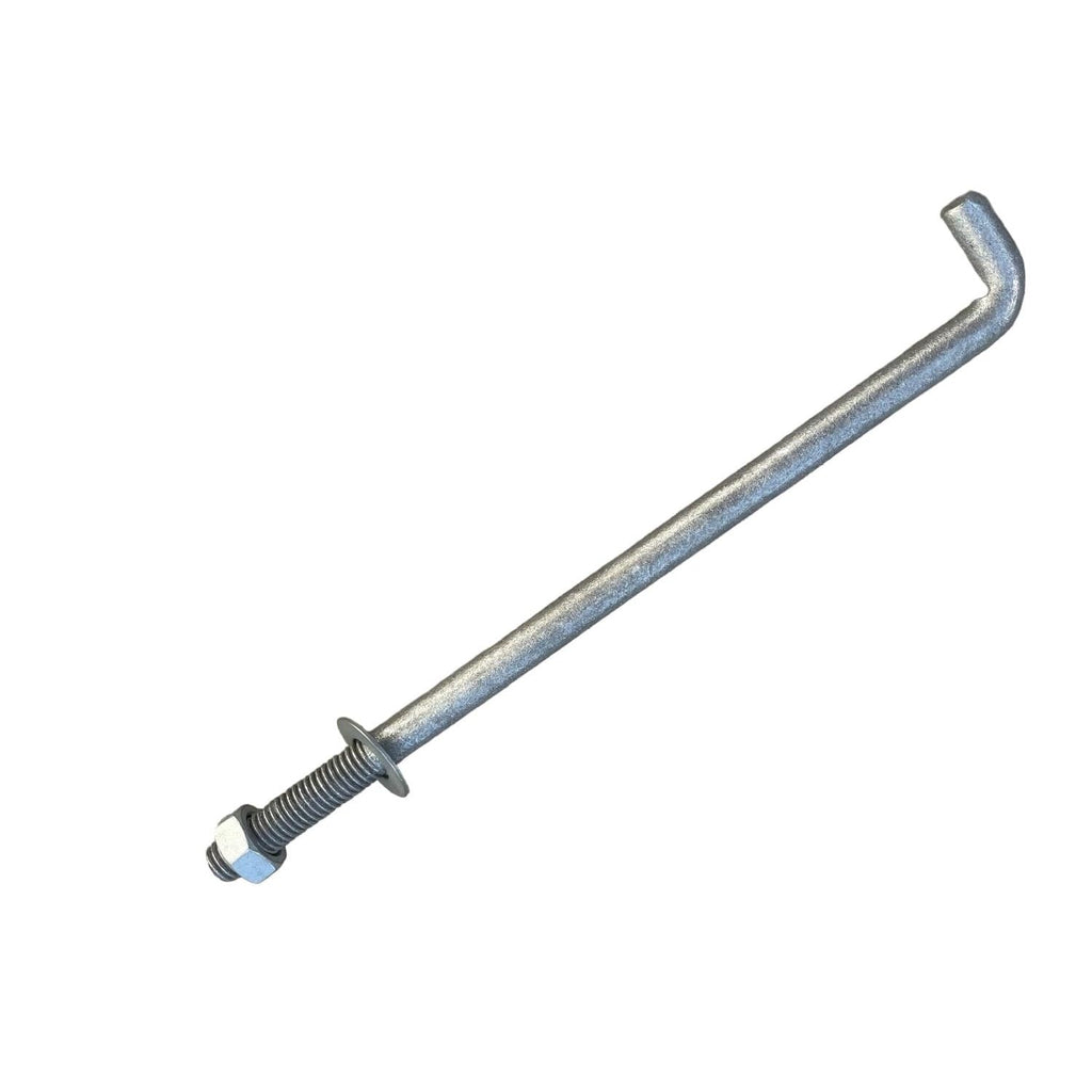 Sandbaggy 1/2' X 10' Threaded Concrete Anchor L-Bolts (Nuts & Washers Included) - Hot Dipped Galvanized - Sill Plate, Base Plate, Masonry, Wood, Cement Anchors, J Bolt (50, 1/2' x 10')