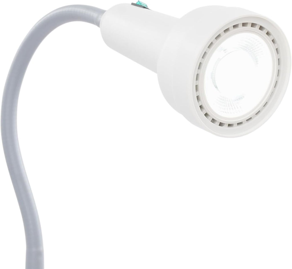 Exam Light 30W LED Medical Examination Light Lamp, Mobile 4-Legged Base w/Universal Wheels, 360° Adjustable Gooseneck LED Exam Light, Dental-Oral & Gynaecology Outpatient Cold Light Lamp (White)
