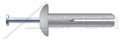 (600 pcs) 1/4' X 1', Hammer Drive Anchors, Mushroom Head, Zinc Zamac Body/Steel Pin