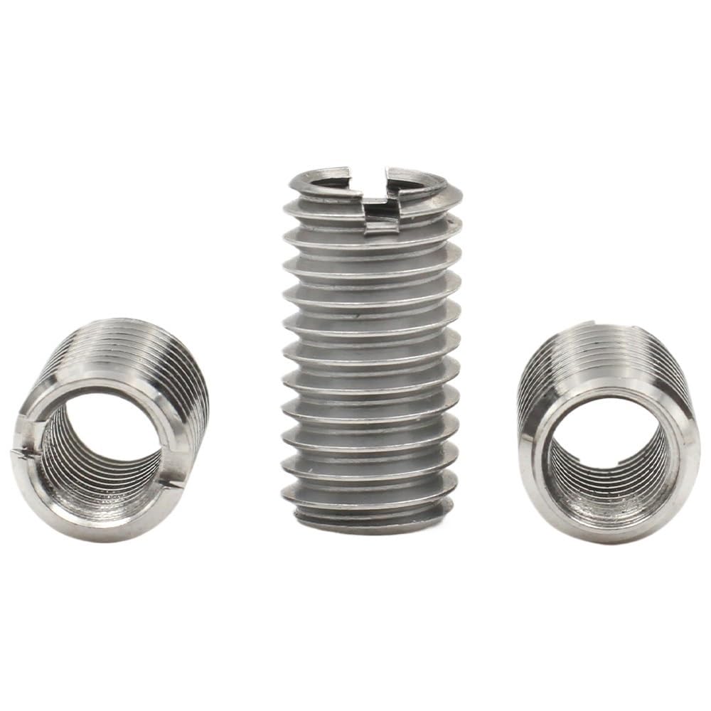 10pcs Stainless Steel Nut Sotted Inside Outside, M2-M12 Self Tapping Thread Insert Adapter Screw Nuts Sleeve Converter Nut(30MM*M12XM20)