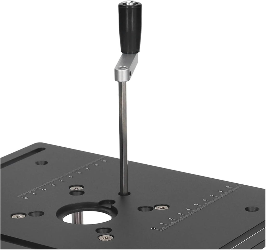 Router Lift Manual Lifting Router Lift System Kit Router Table Insert Base Plate(Silver)