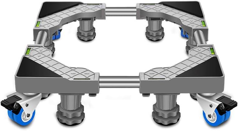 Portable Washing Machine Roller Pulley， Washing Machine Base -Vibration 4 Locking Wheels and 4/8 legs Mobile Roller Base Tray 45-65cm Universal Dryer Base Bracket to Move Heavy Furniture