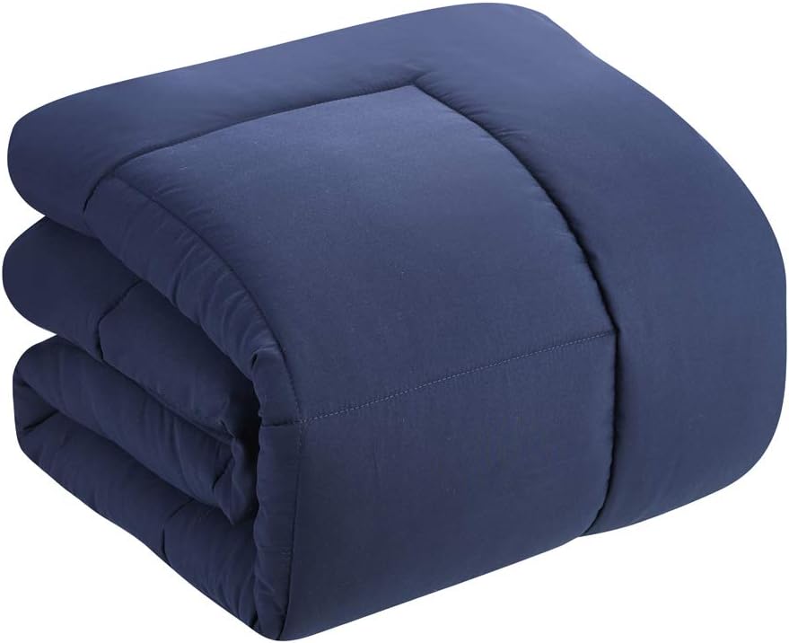 Sweet Home Collection Down Alternative Comforter All Season Warmth Luxurious Plush Loft Microfiber Fill Duvet Insert Bedding, King, Navy (Pack of 6)