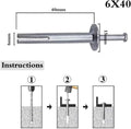 Anchor bolts, Stainless steel Expansion Sleeve Anchor Screw Bolts,Expansion Bolts M6 Anchor Carbon Steel Concrete Ceiling Hammer Drive Anchors Point Roofing TV Stand 6mm Wall Plug F (Color : 6x40) ( C