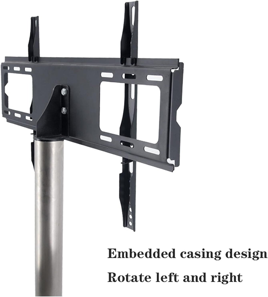 TV Stand TV Bracket Floor TV Stand Mount Universal TV Stand with Round Stainless Steel Base Swivel TV Stand Base Height Adjustable (L)