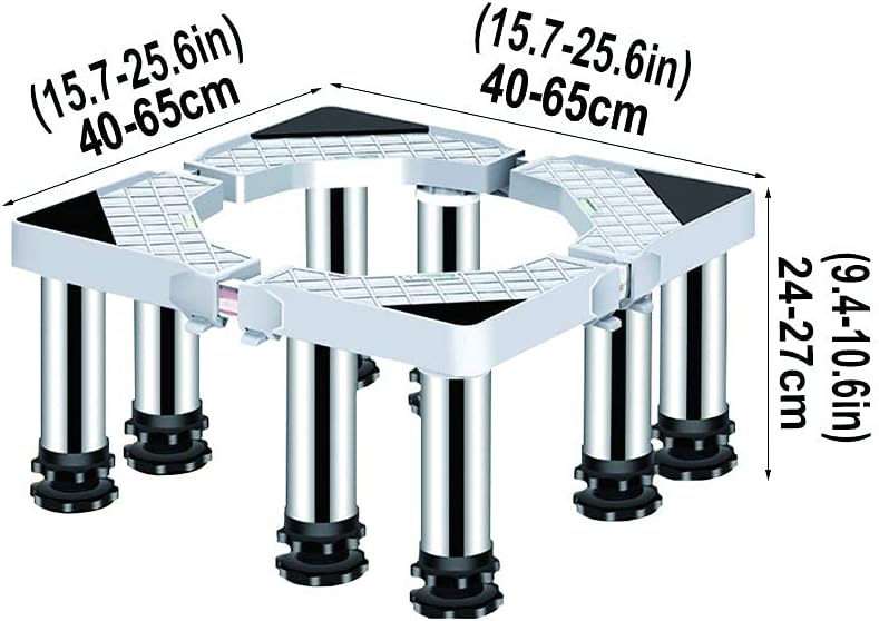 Washing Machine Stand Base Heavy Duty 4/8/12 Legs Adjustable Dryer Refrigerator Holder Bracket Length/Width 40-65cm Universal High Rack Wine Cooler Base Moisture Proof - 400kg