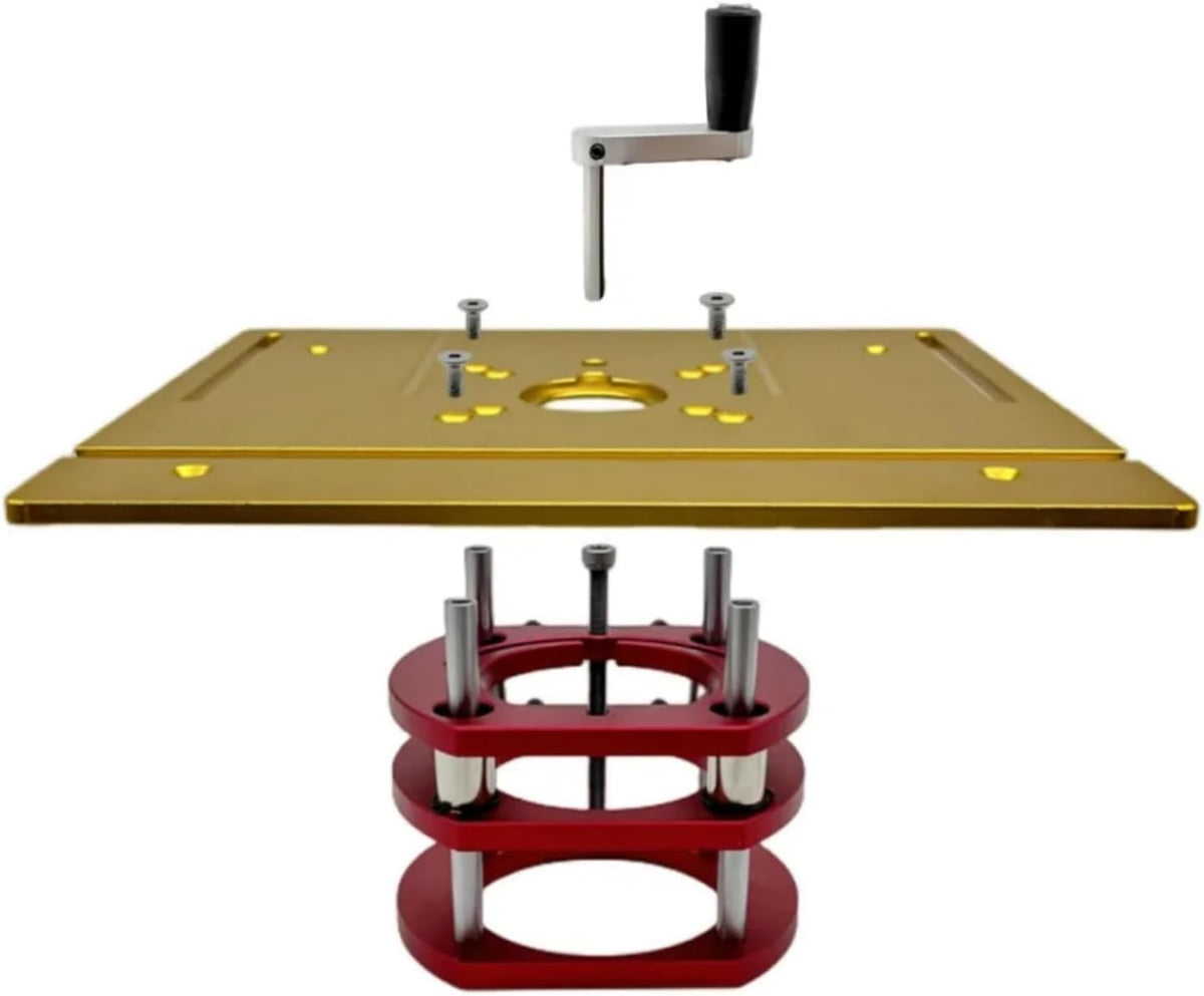 Aluminum Router Table Insert Plate Router Lift Kit for 65mm Diameter Motors Woodworking Workbench Trimmer Engraving Machine Tool(B)