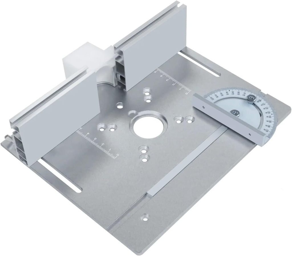 Woodwork router table Router Lift & Aluminum Router Plate for Wood Trimming Machine DIY Woodworking Tool Working Benche(Silvery Plate Set)