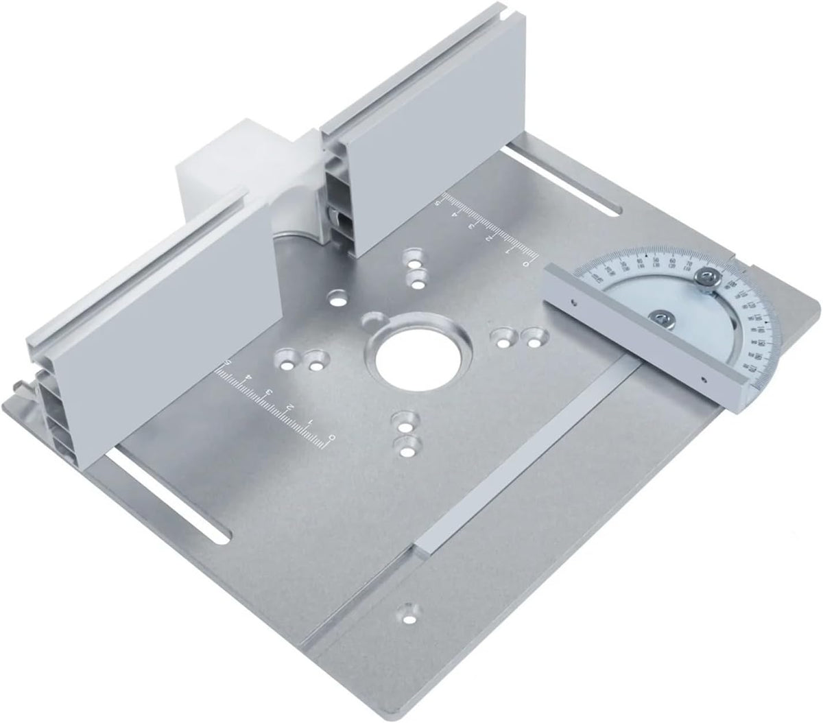 Woodwork router table Router Lift & Aluminum Router Plate for Wood Trimming Machine DIY Woodworking Tool Working Benche(Silvery Plate Set)