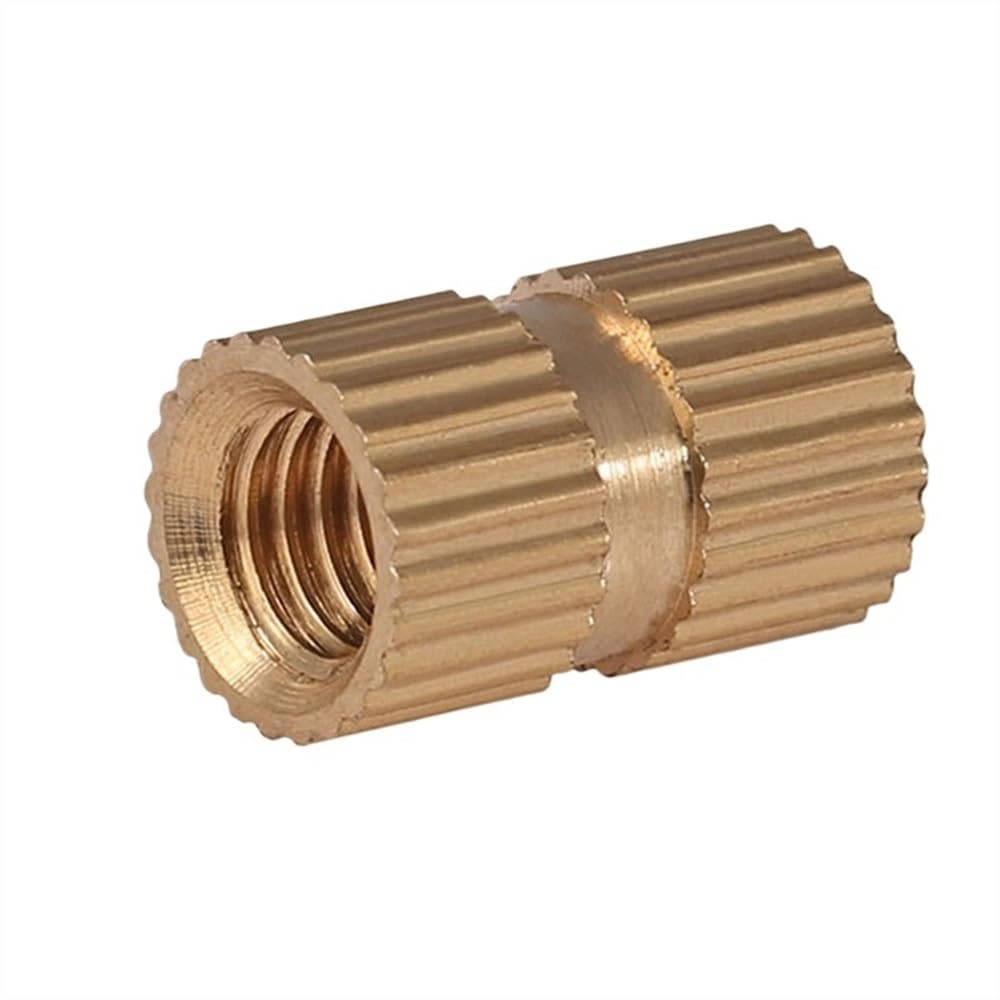 25pcs Type B Solid Brass Knurl Thread Insert Nuts for M3 M4 M5 M6 M8 - Embedded Nutserts for Injection Molding(20mmxM8x12mm)