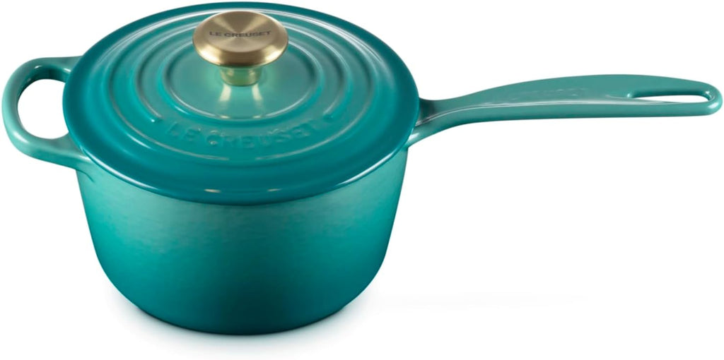 Le Creuset Enameled Cast Iron Signature Saucepan, 1.75 qt., Riviera