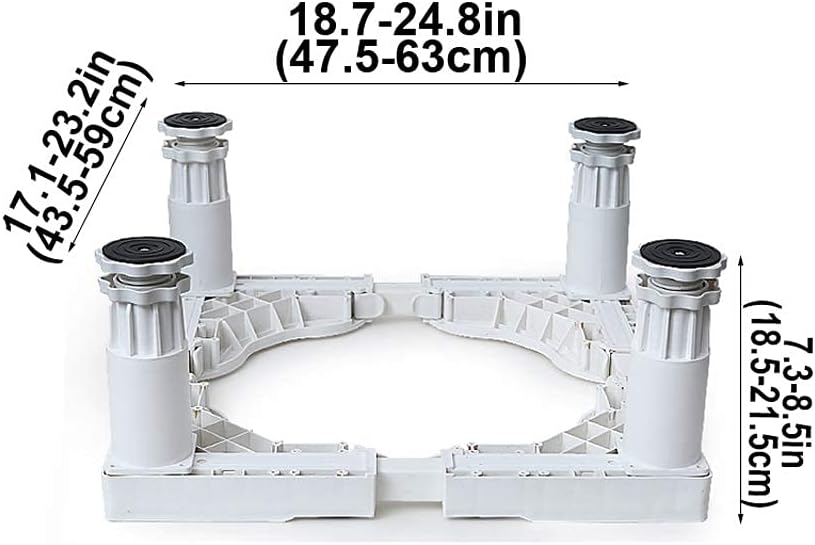 Mobile Roller Base with Lockable Wheels Washing Machine Stand Fridge Stand 42-60cm can choose Universal Dryer/Refrigerator Pedestal Prevent Scratch Dent Moisture Proof ( )