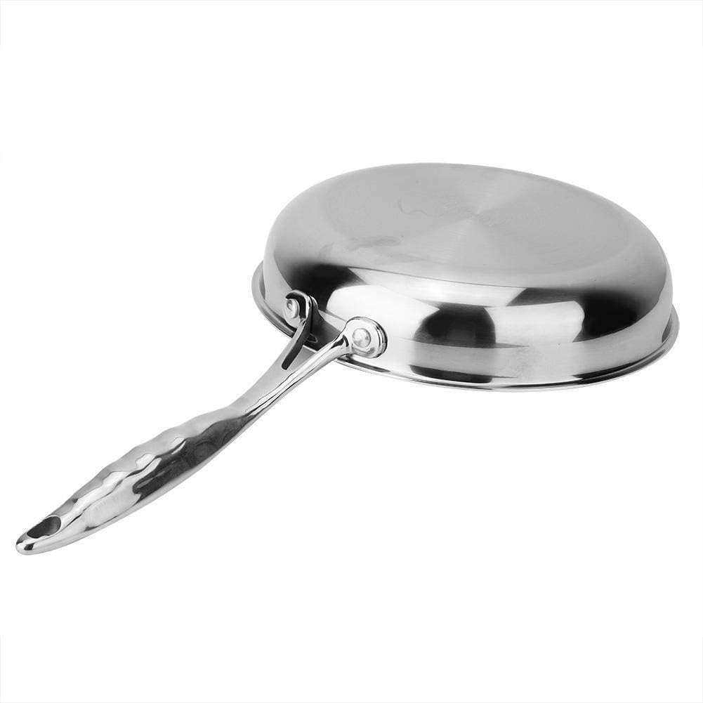 Stainless Steel Three Layer Flat Bottom Non Stick Frying Pan with Pot Cover(