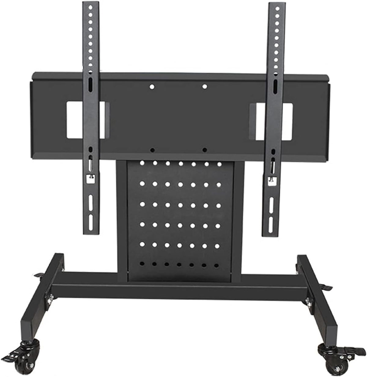 Universal TV Stand TV Stand Base Floor-Standing TV Mobile Cart 32'-75' Mobile Commercial TV Stand with 4 Universal Rollers Double Column Tilts Rotation TV Stand, Holds Up to 110lbs