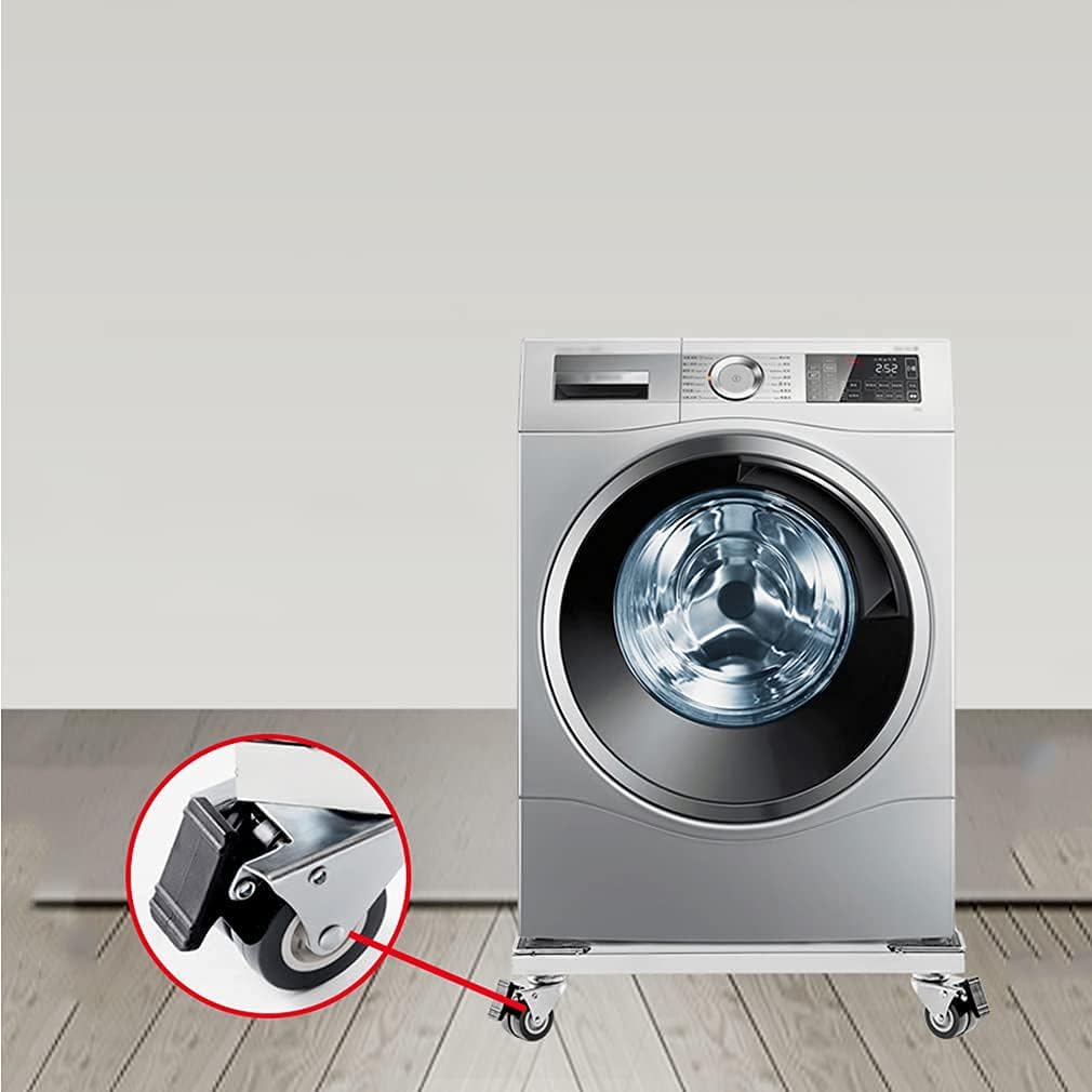 Heavy Duty Dryer Machine Appliance Rollers Base 4 Wheels Pedestal Washing Machine Stand Dryer & Fridge Furniture Carrier Universal Trolley for Refrigerator, Wine Cooler ()
