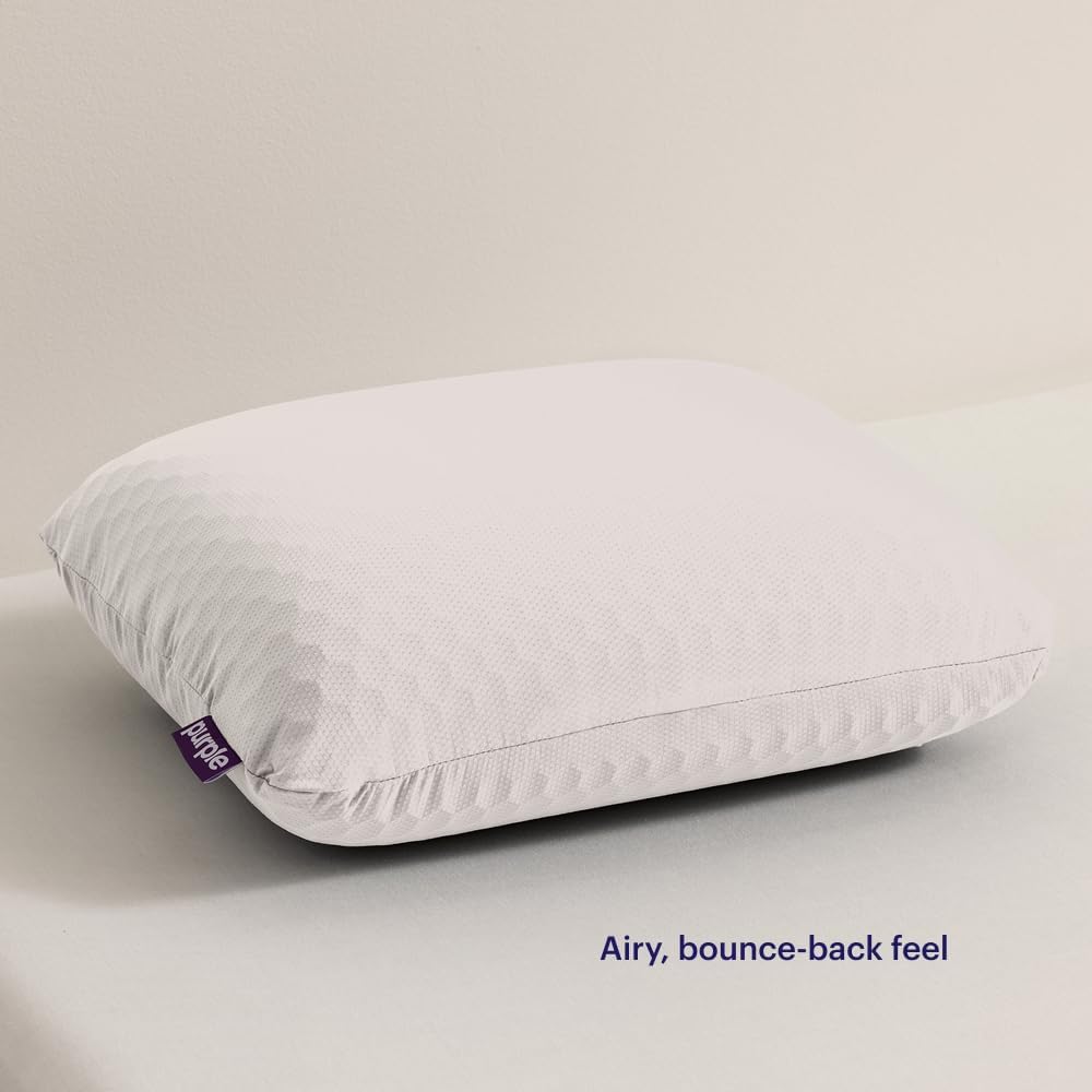 Purple Harmony Anywhere Pillow - Travel/On-the-Go, Hex Grid & Talalay Latex Core - No Pressure Support, Stays Cool, Compact & Lightweight for Easy Travel
