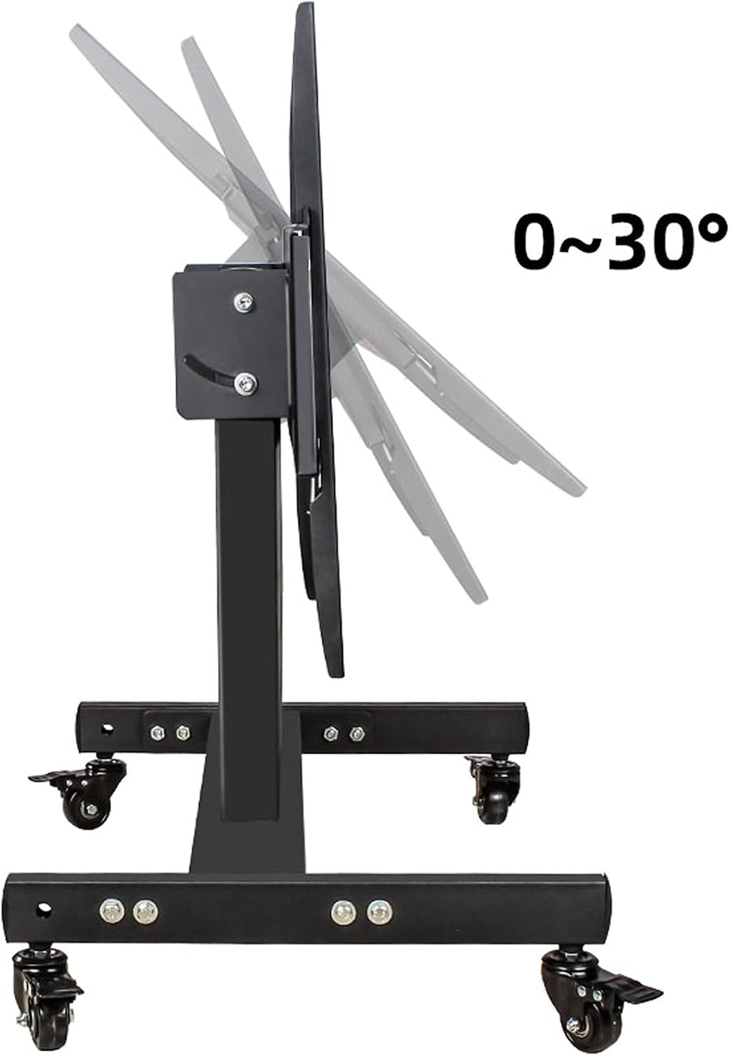 Universal TV Stand TV Stand Base Floor-Standing TV Mobile Cart 32'-75' Mobile Commercial TV Stand with 4 Universal Rollers Double Column Tilts Rotation TV Stand, Holds Up to 110lbs