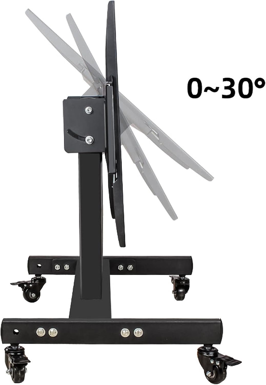 Universal TV Stand TV Stand Base Floor-Standing TV Mobile Cart 32'-75' Mobile Commercial TV Stand with 4 Universal Rollers Double Column Tilts Rotation TV Stand, Holds Up to 110lbs