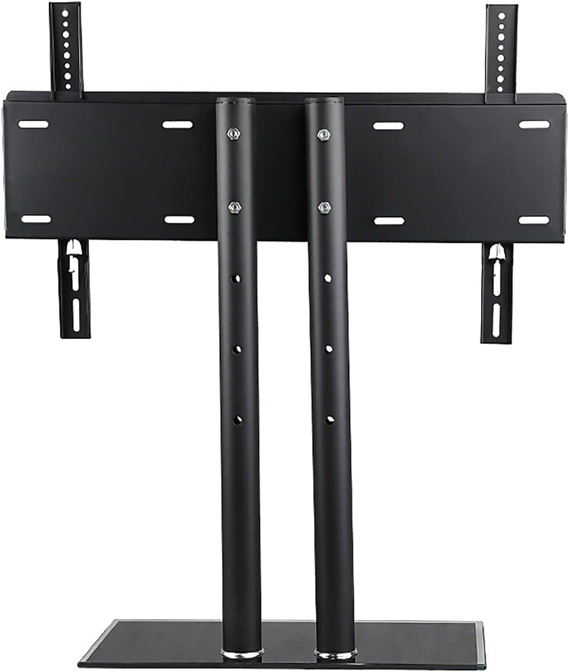 Universal TV Stand Multifunction Universal TV Stand Base, 4 Level Height Adjustable, Heavy Duty Tempered Glass Base, Tabletop TV Base/Stand Holds Up to 40kg/88lbs TV Mount TV Stand