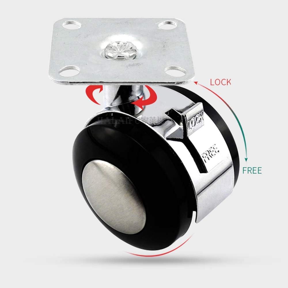 Caster Wheels,4×5/2 inch Alloy Flat Plate Universal Wheel-Mobile Cabinet Table Base Plate Wheel, Furniture Silent Rotating Wheel with Brake/with Screws (60/80KG-4 only)