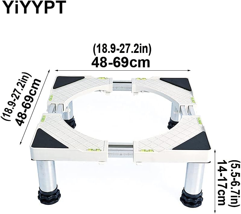 Adjustable Washing Machine Base Mobile Roller Washing Machine Stand Base Adjustable Length/Width 40-68cm Base for Dryer Furniture Fridge Stand Universal with 4 Locking Wheels