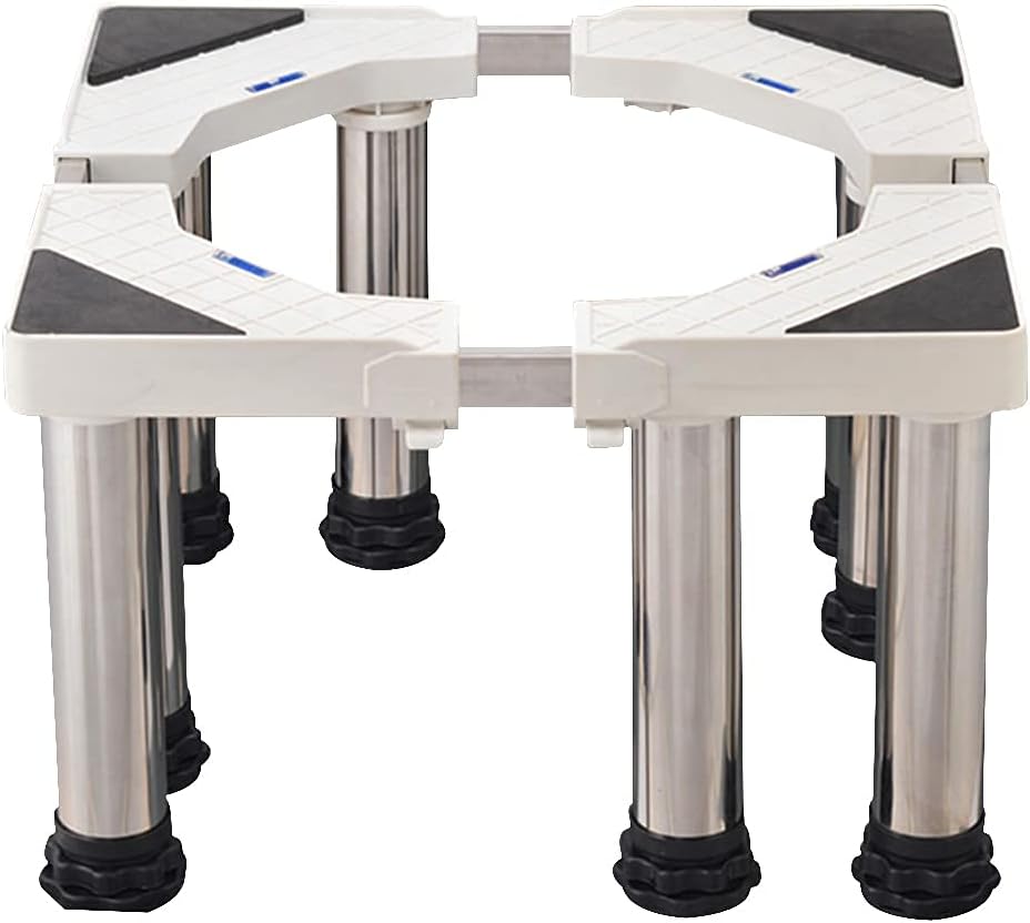 Washing Machine Stand Universal Anti-Rust Refrigerator Dryer Base Holder Bracket Adjustable Length/Width 42-68cm Heightened Stainless Steel Air Conditioner Pedestal (8legs 2