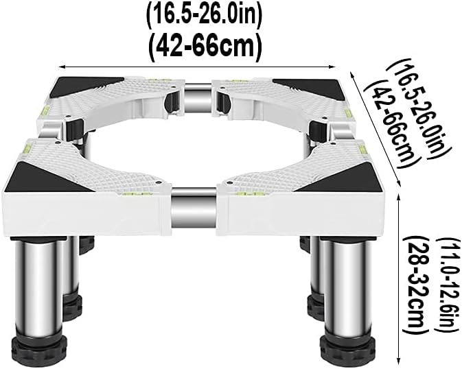 Adjustable Washing Machine Base Washing Machine Stand Base Reinforced Washing Machine Fridge Stand Adjustable Dryer and Base Length/Width 40-68cm Universal Kitchen Appliance S
