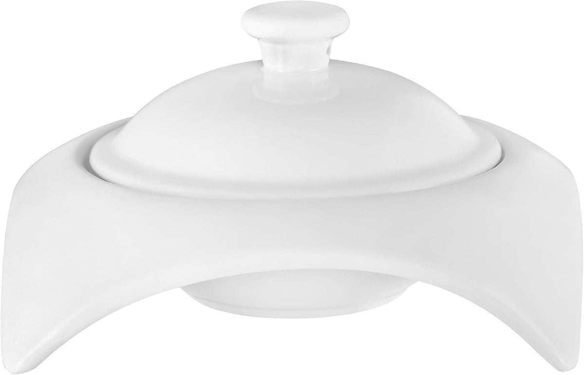 Little White Dish 20 Piece Porcelain Dinnerware Set White Square - Designer Dishware - Dinner Plates, Salad Plates, Soup Bowls, Teacups and Saucers - Service for 4