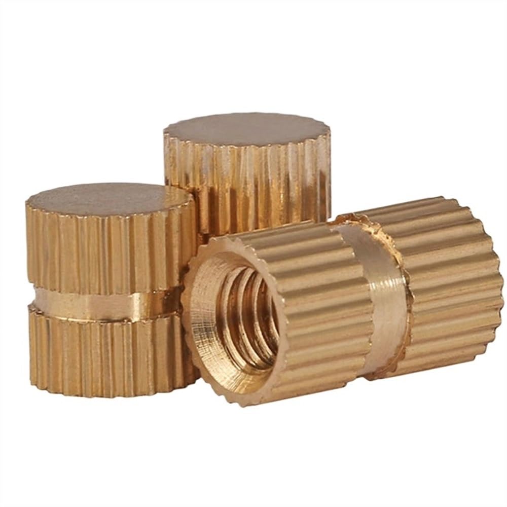 25pcs Type B Solid Brass Knurl Thread Insert Nuts for M3 M4 M5 M6 M8 - Embedded Nutserts for Injection Molding(10mmxM4x5.2mm)