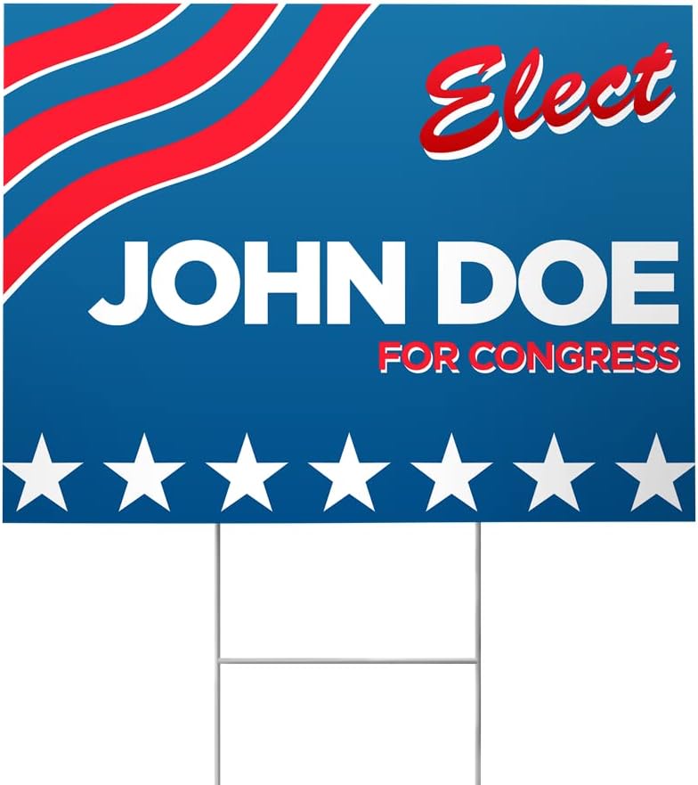 Custom Yard Sign Printing 4mm Coroplast Double Sided graduation yard sign, political yard sign Real Estate Rigid Signs, Party Decorations, Garden Sign with Step Stake (18x24 Pack of 10)