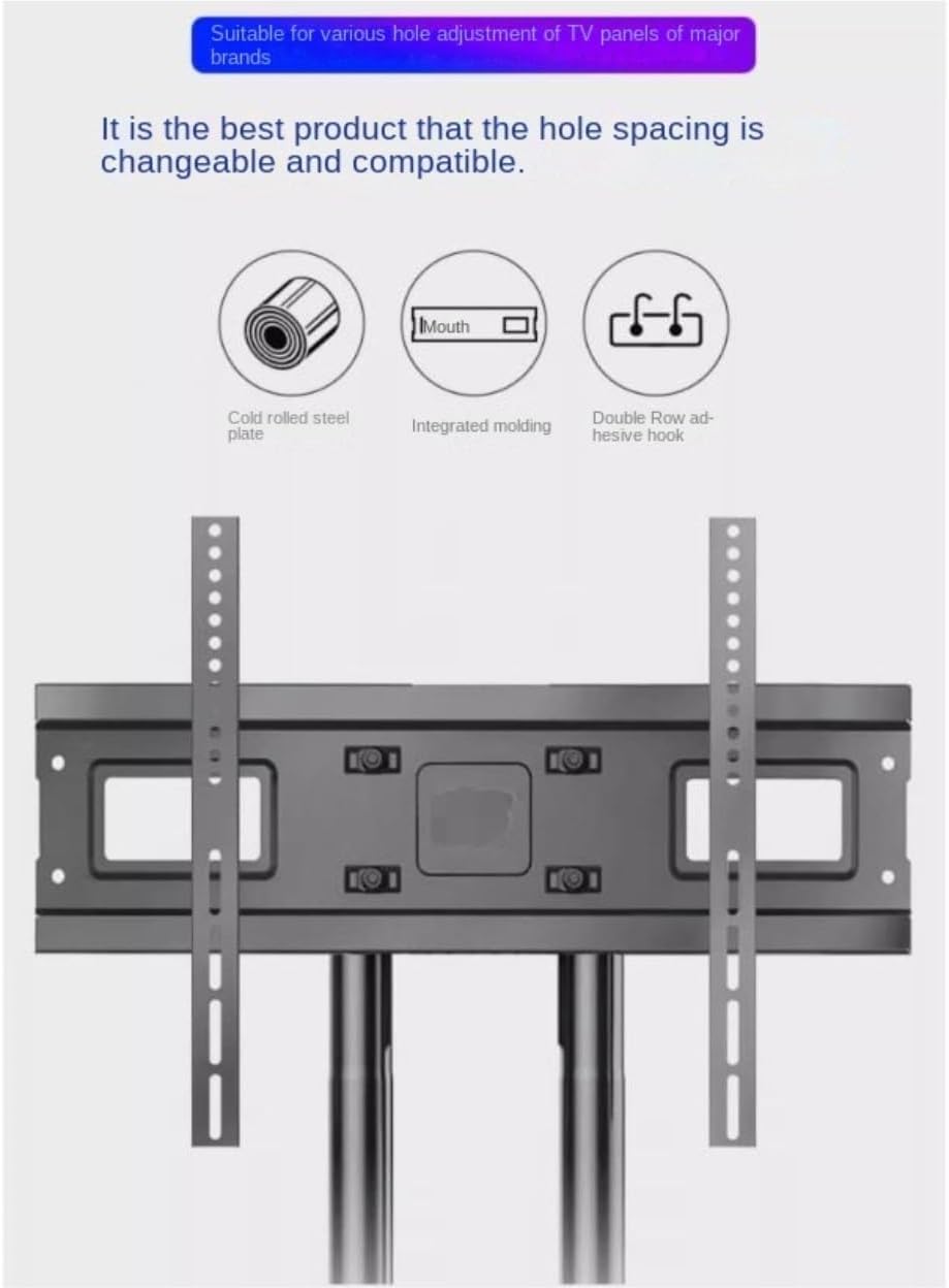 Free Standing Tv Stand Rolling TV Cart for 32-75 Inch Screens Holds Up to 100 Lbs, Height Adjustable Mobile TV Stand with Lockable Wheels Floor Standing Tv Stand