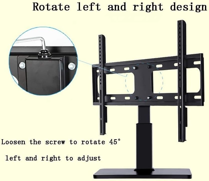 Universal TV Stand for 32-60 Inch TVs, Adjustable Height Swivel 90°, Tempered Glass Base, Holds Up to 35kg, TV Tabletop Pedestal TV Bracket Mount