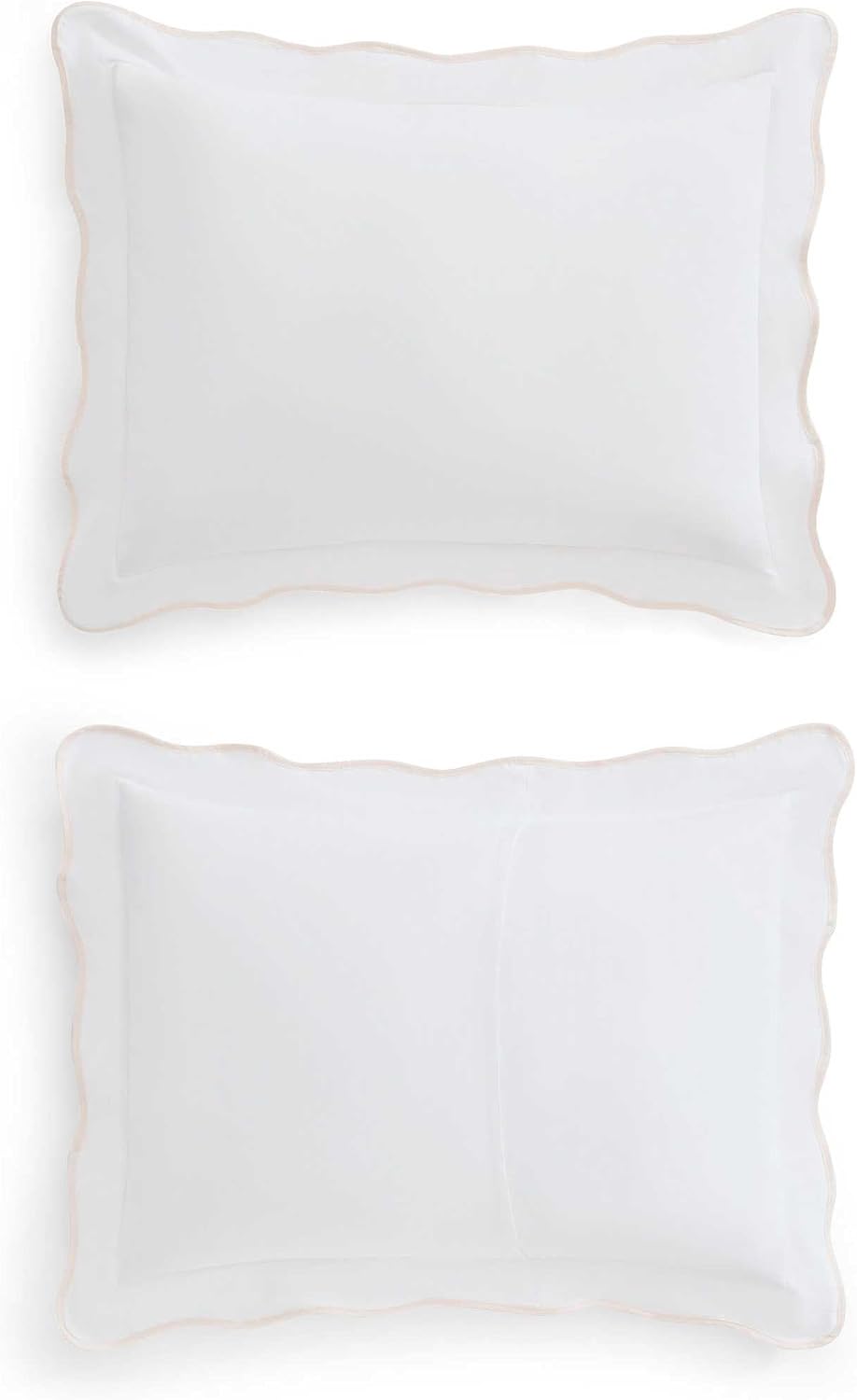 Martha Stewart - King Duvet Cover Set, Crisp & Smooth Bedding with a Cotton Percale Lightweight Feel, Reversible 3 Piece Bed Set with Matching Pillowcases (Simple Scallop Pink)